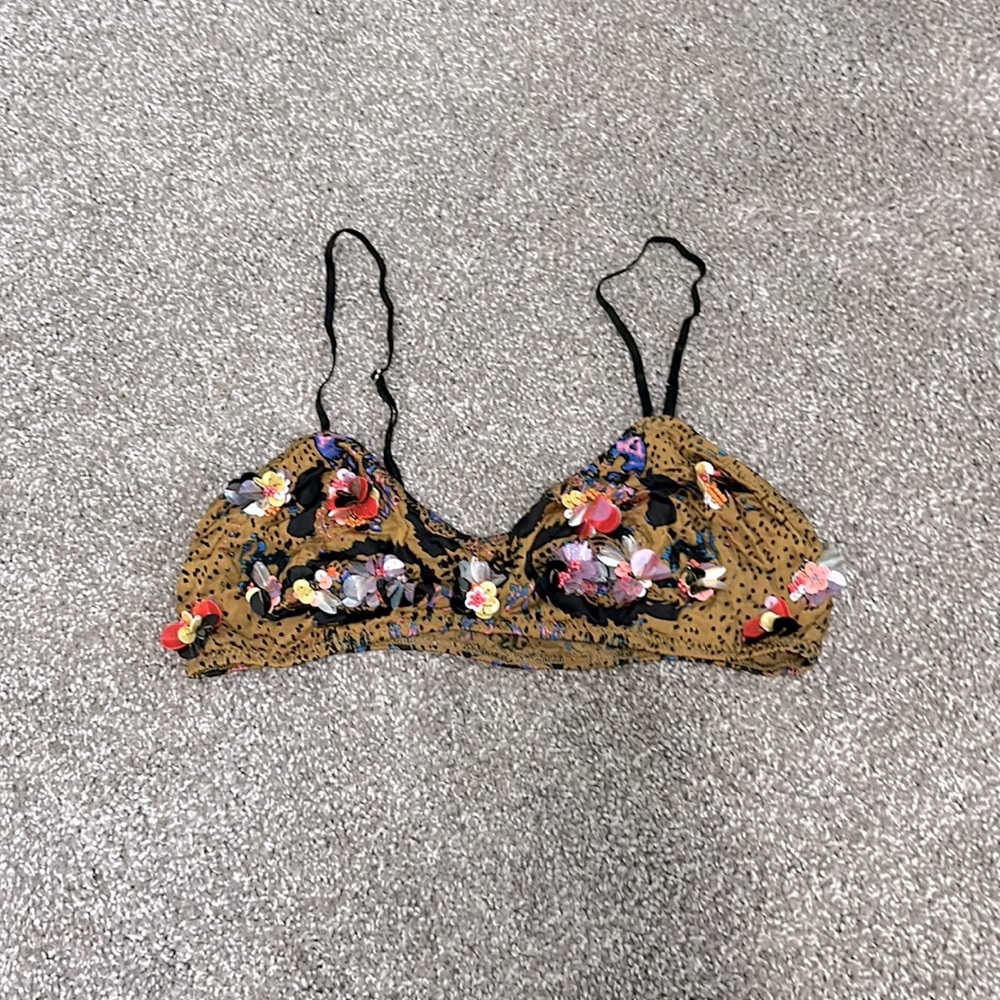 Free People XS Silky Embellished Bralette